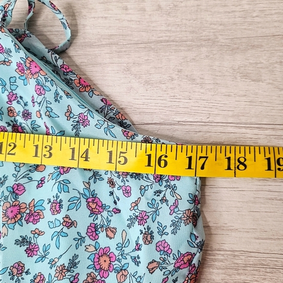 The Children's Place Girls Teal Chiffon 2 Tiered Sleeveless Summer Dress Size 16 - Picture 10 of 13